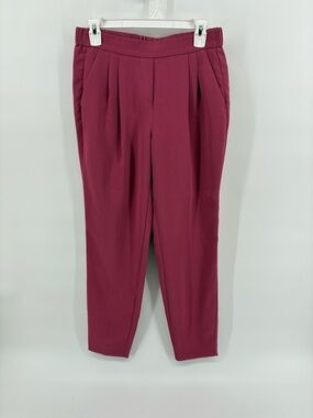 RW&CO. Pleated Tapered Pants - Berry Plum